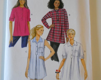 Room For a Tummy Tunic Top Butterick B6099 Y (XS-M) or ZZ (L-XXL) New Sewing Pattern, Modest, Maternity, Half Button Placket, Easy, Pleated