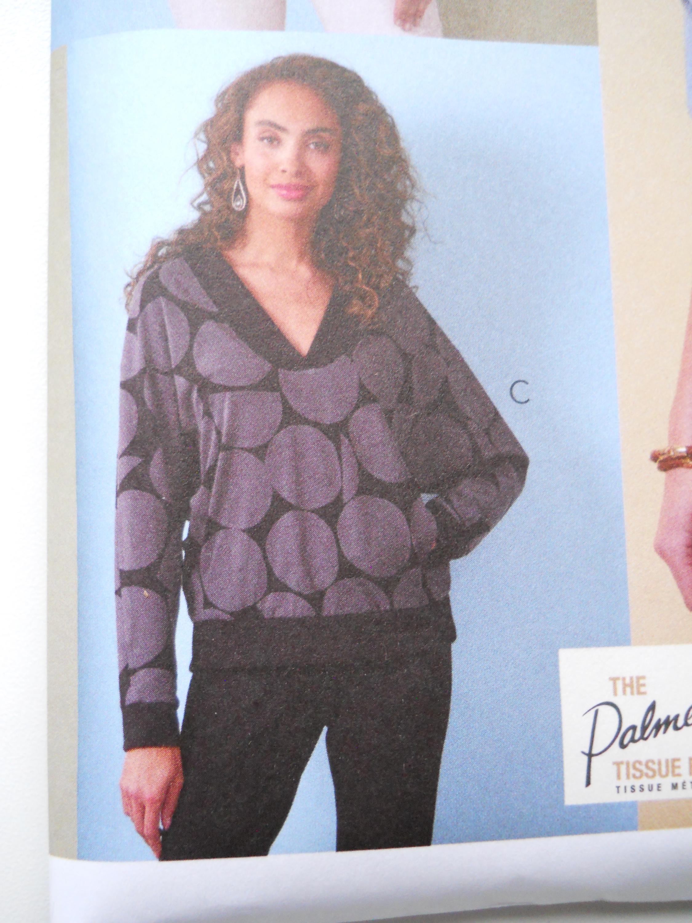 Palmer/pletsch Knit Blouson V-neck Tops Butterick B6996 K5 (8-16) or Y5 ...