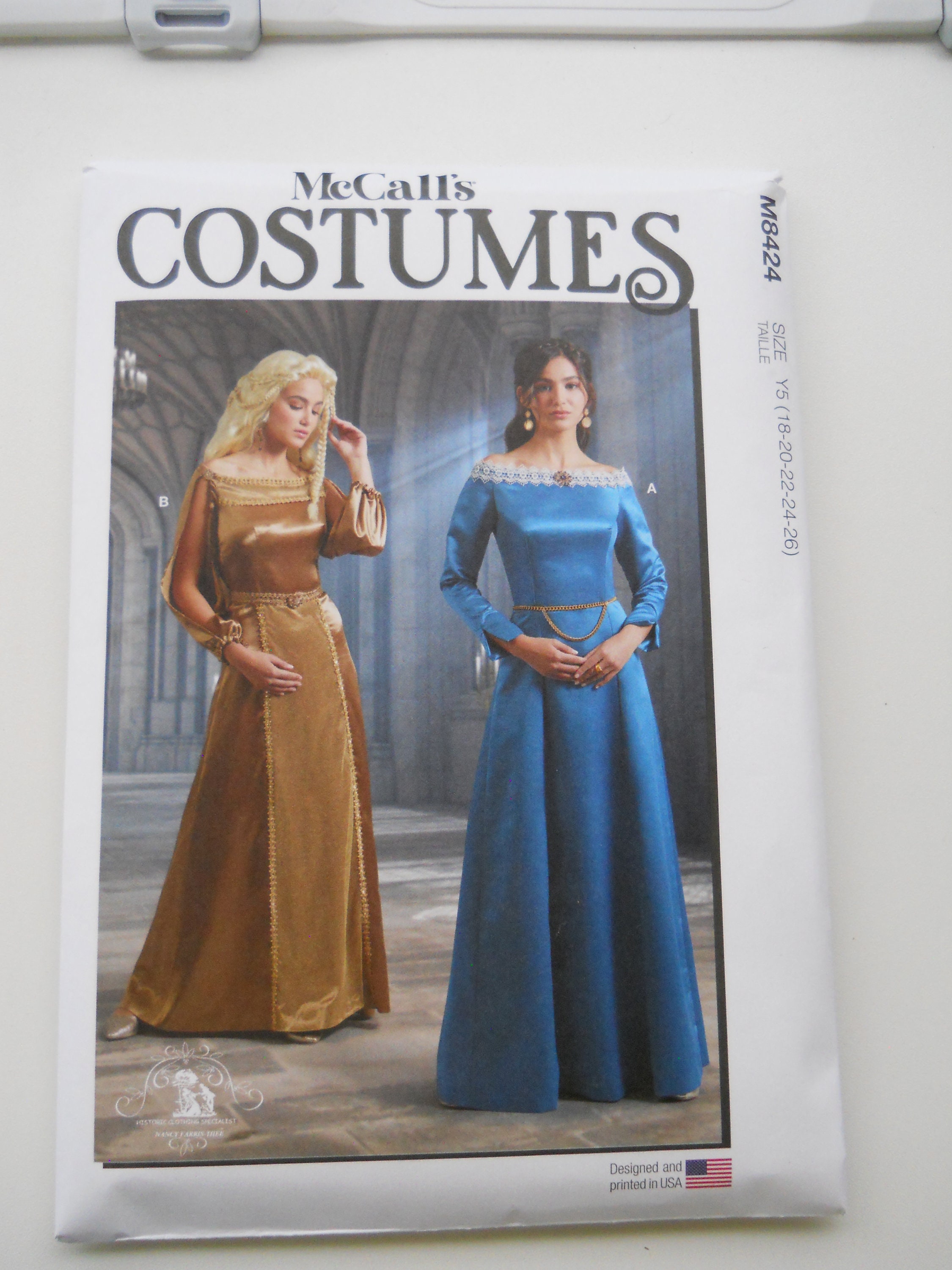 Off the Shoulder Medieval Gown Mccall's Costumes M8424 K5 (8