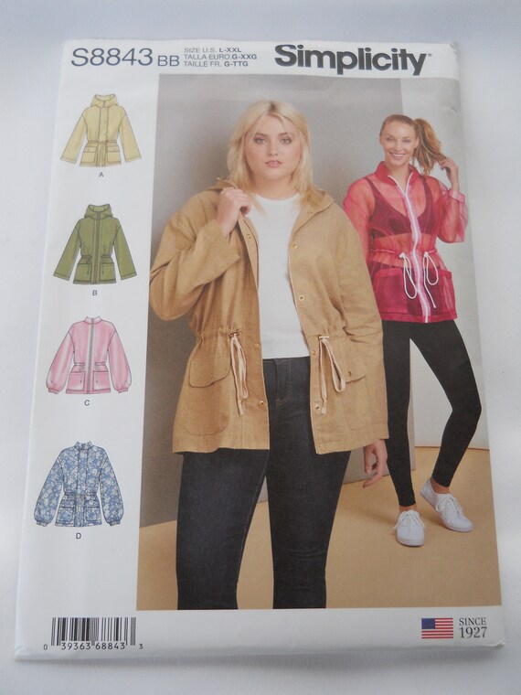 Anorak Hooded Jacket Simplicity S8843 AA (XXS-M) or BB (l