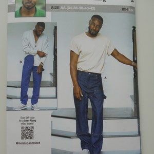 Men's Carpenter Jeans Know Me by Mimi G ME2024 AA (34-42) BB (44-52) New Sewing Pattern, Norris Danta Ford, Hammer Loop, Fly Front, Rivets