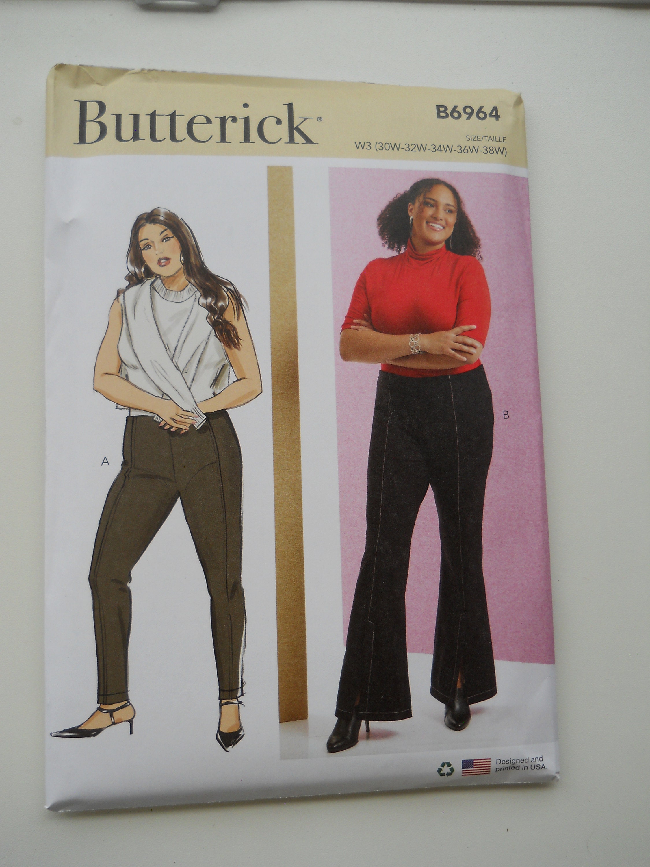 Butterick 6182 and OOP McCalls 6291: DIY cropped navy cotton top and  tapered printed trousers pants | sewmanju