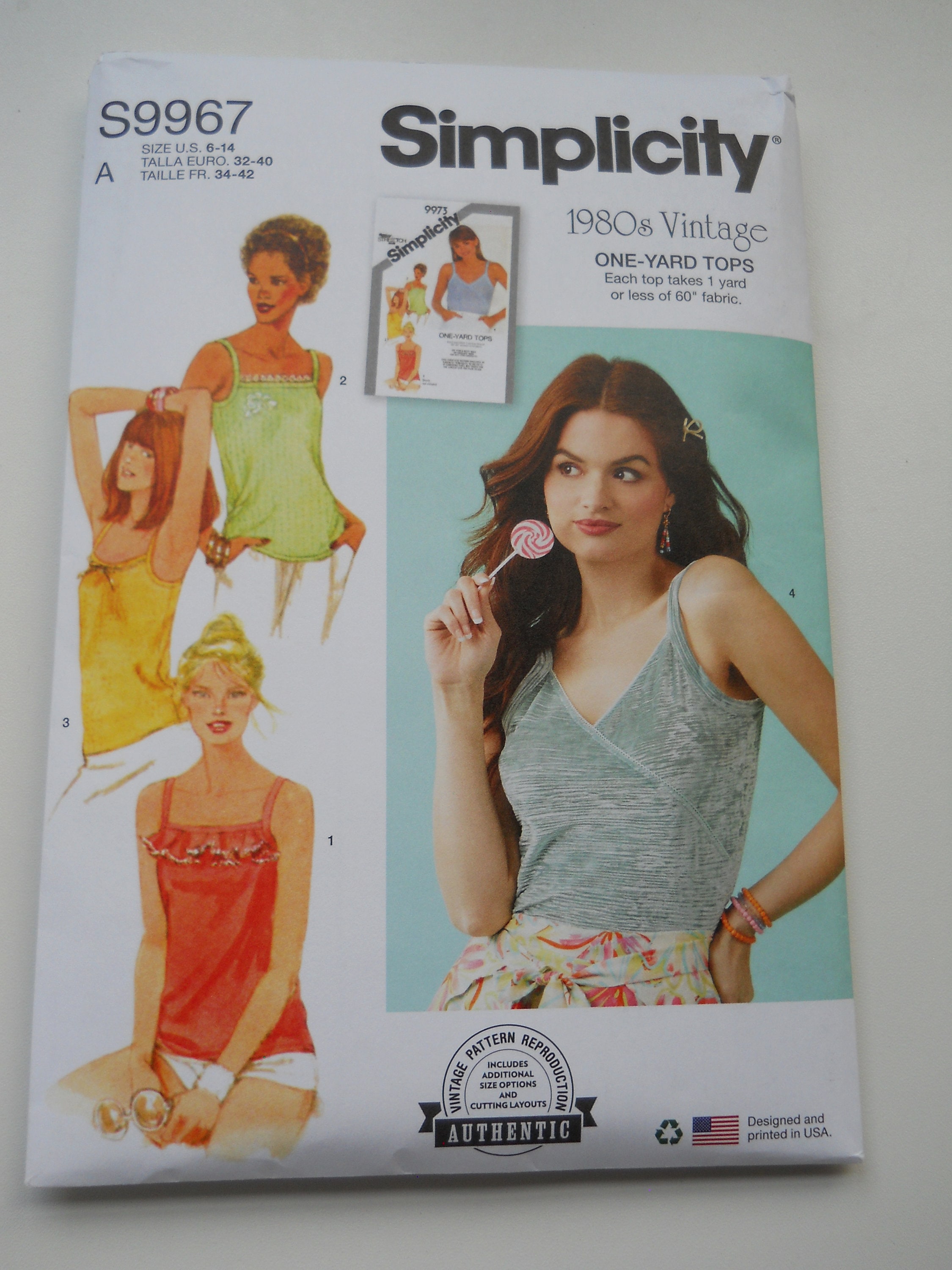 2024 Re-printed 1980's Very Easy Knit Tank Tops Simplicity