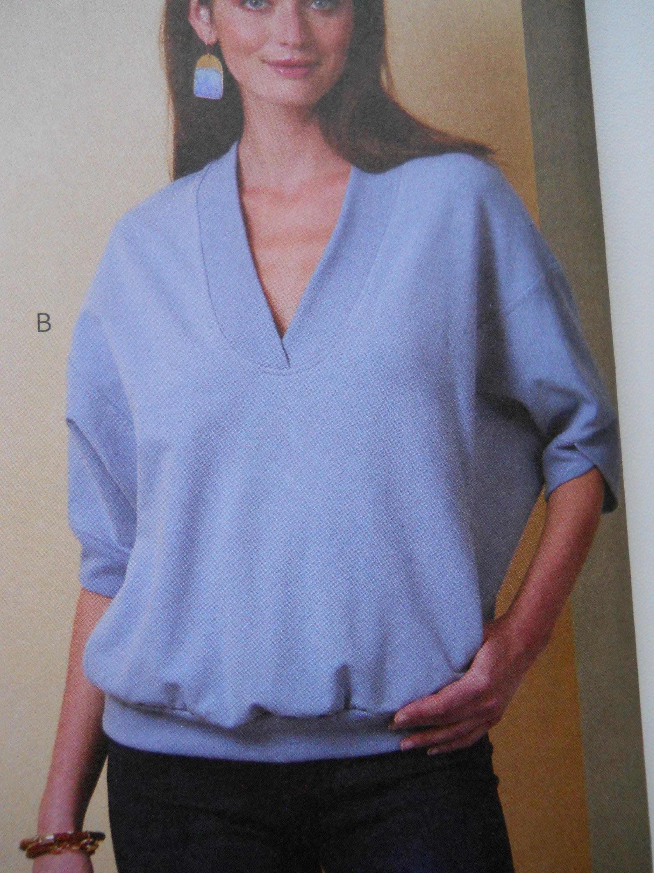 Palmer/pletsch Knit Blouson V-neck Tops Butterick B6996 K5 (8-16) or Y5 ...