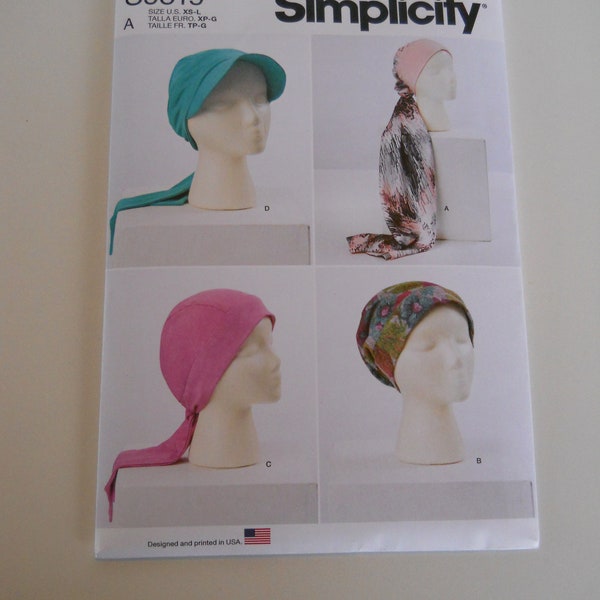 2022 Hats and Head Wraps Simplicity S9519 Kwik or Sew K4332 Sewing Pattern for Baseball Cap with Brim, Knit Hat Head Covering, Slouchy Hat,