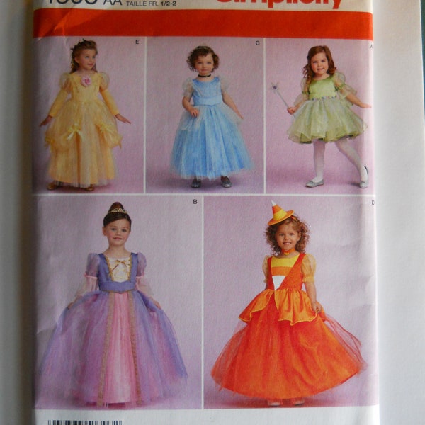 Tulle Costumes Simplicity S1303 AA (1/2, 1, 2) OR BB (3, 4, 5, 6) Sewing Pattern for Toddlers and Little Girls Princesses, Fairy, Witch