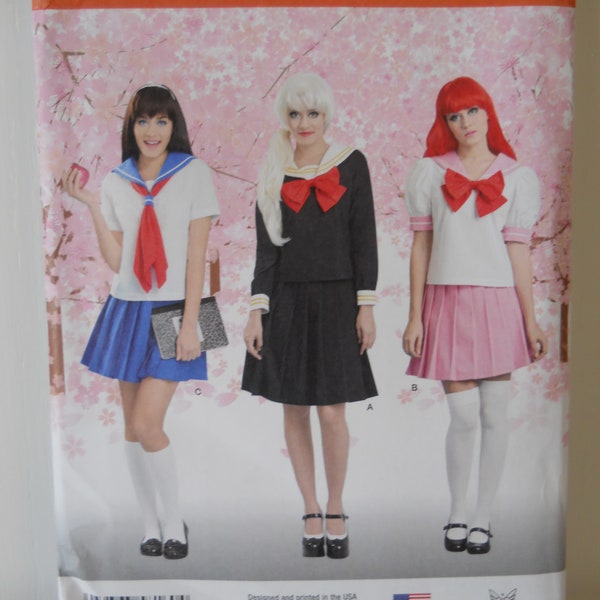 Sailor Dress Cosplay Simplicity 8160 D5 (4,6,8,10,12) OR R5 (14, 16, 18, 20, 22) Costume Sewing Pattern Anime Lolita School Girl UNCUT