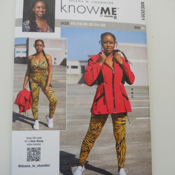 Windbreaker Jacket, Bra Top, Leggings KnowMe ME2051 New Sewing Pattern, Duana M Chandler Design, Sew Along, Zipper Athletic Coat, Work Out