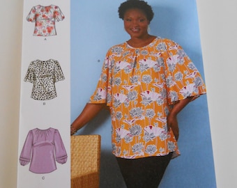 2022 Easy Breezy Blouse in Extended Sizes Simplicity S9548 FF (18W-24W) or GG (26W-32W) New Sewing Pattern Loose Fitting Top & Tunic