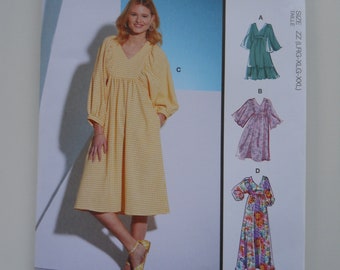 2022 Peasant Dress McCall's M8312 Y(XS-S-M) or ZZ(L-Xl-Xxl) New Sewing Pattern, Bohemian Loose-Fitting Pullover Maxi, Wide Sleeve, Maternity