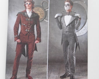 Men's Arkivestry Steampunk Suit Simplicity 1039 AA (38-44) or BB (46-52) New Sewing Pattern: Lined Jacket with Tails, Pants, Costume Bowtie