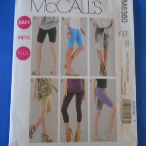Easy Plus Athletic Short, Capri's McCall's M6360 A5 (6-14) or RR (18W-24W) Sewing Pattern for Yoga Style Shorts and Leggings, Bike Shorts