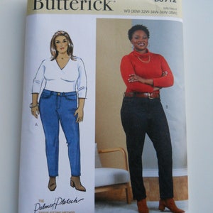 Palmer Pletsch Jeans Butterick B6912 W2 (20W - 28W) or W3 (30W - 38W) New Sewing Pattern for Women's 5 Pocket Jeans; Extended Sizes
