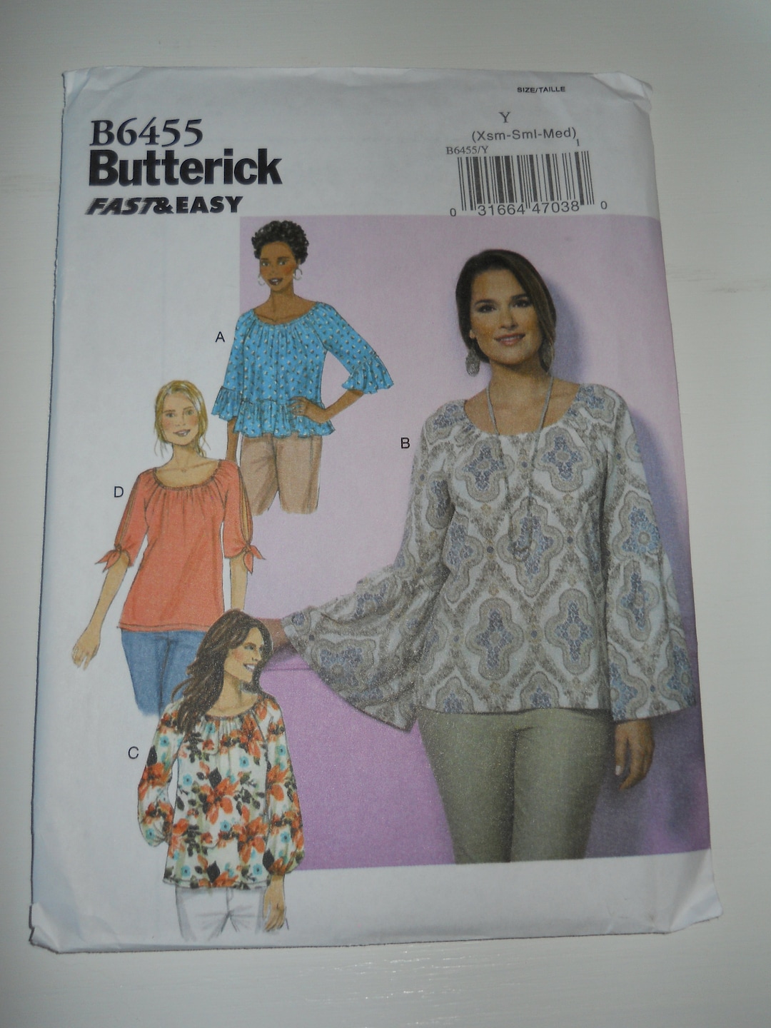 Fast & Easy Peasant Blouse New Sewing Pattern Butterick B6455 Y xsmsmlmed OR Zzlrgxlgxxl