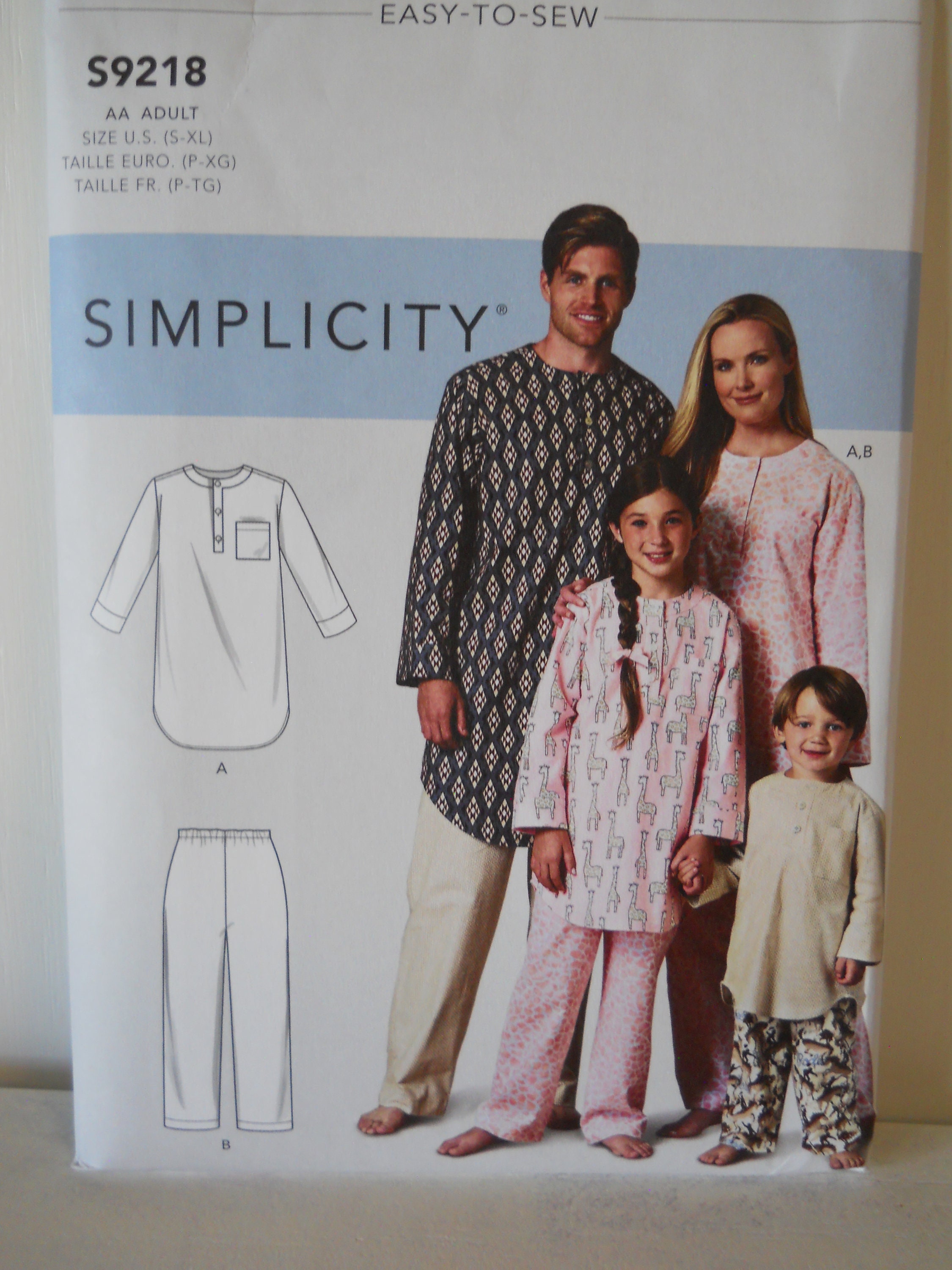 2020 Family Pajama Patterns Simplicity S9218 AA adult OR BB - Etsy