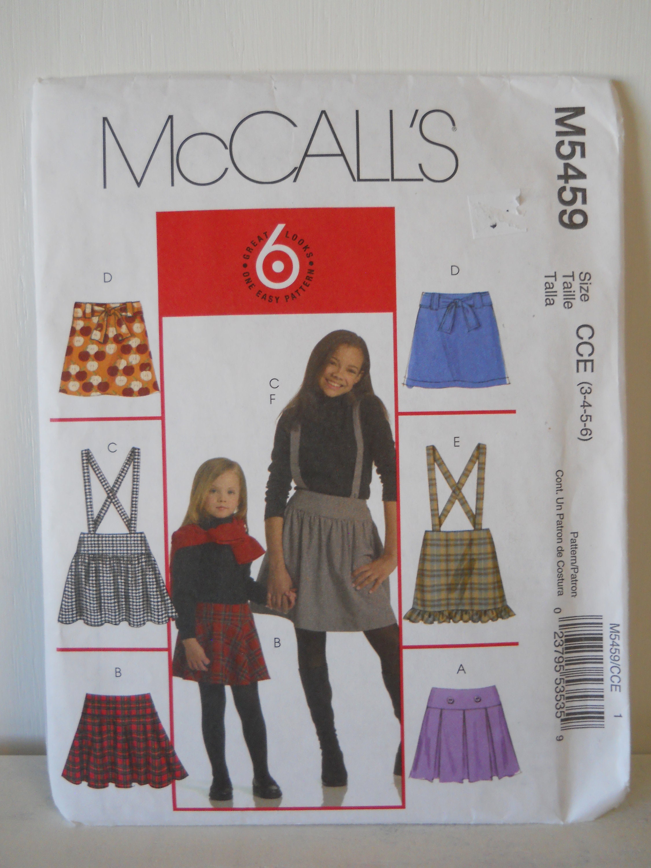 Girl's　CCE　3-4-5-6　Etsy　Mccall's　Pattern　M5459　Sewing