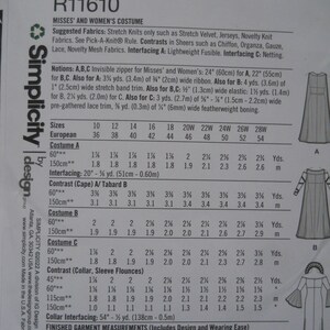 Simplicity Cartamodello SS9813BB Per CAPPOTTO Costume Donna – Taglie Forti 20W-28W, Cucito Creativo