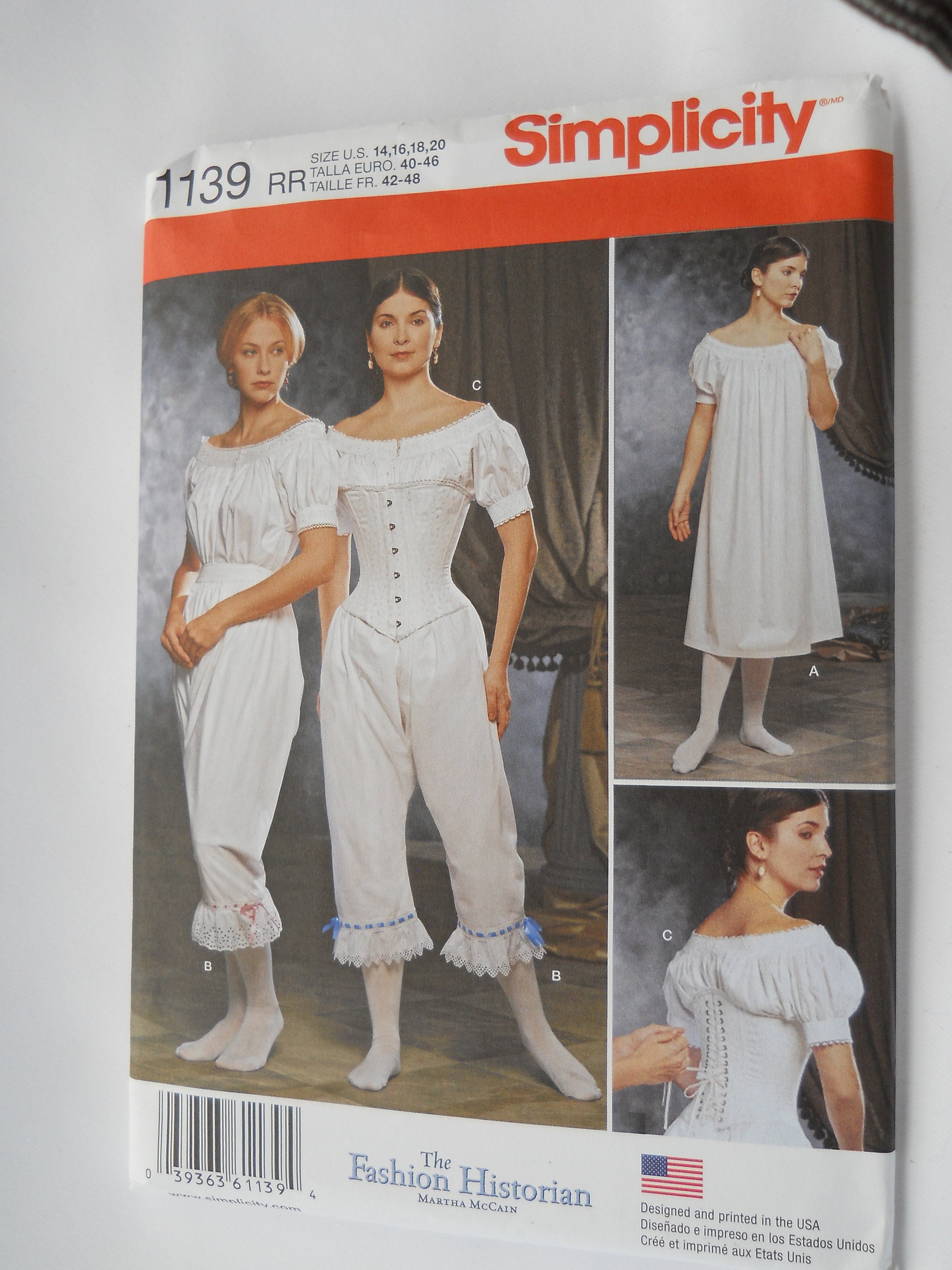 Historical 18th Century 1700s Scottish Highlander Outlander Shift Corset  Panniers Undergarments Costume Sewing Pattern Misses Sz 4 6 8 10 12