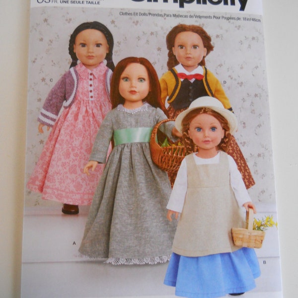 2022 Little Women Anyone? Simplicity S9516 Sewing Pattern for 18" Historic Doll Clothes: Doll Collector, Pretend Play, 1800's Clothing
