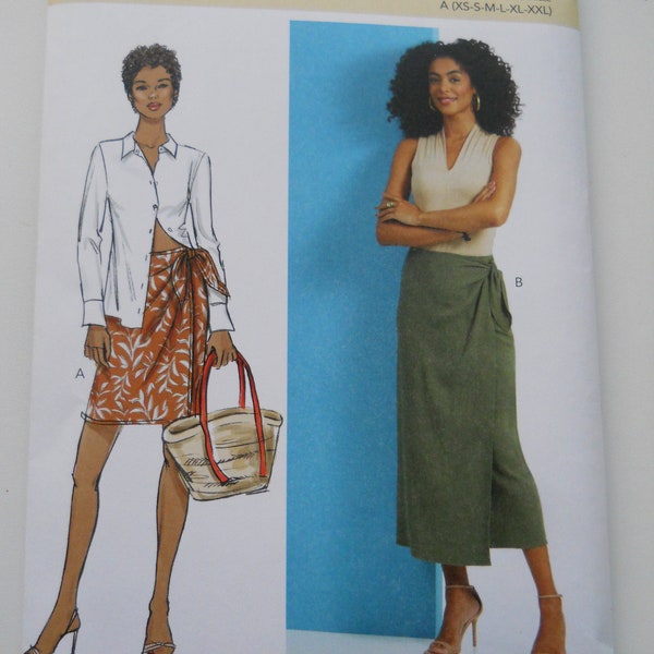 2023 Very Easy Wrap Skirt Butterick B6934 R11738 A (XS-S-M-L-XL-Xxl) New Sewing Pattern, Side Tie, Easy Dressing, Coverup, Plus, Business