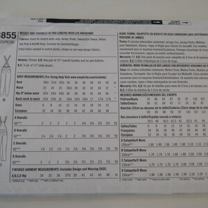 Teen & Misses Knit Overalls Simplicity S8855 H5 (6-14) R5 (14-22) New Sewing Pattern for Comfortable Stretch Bibbed Overalls with Pocket image 2