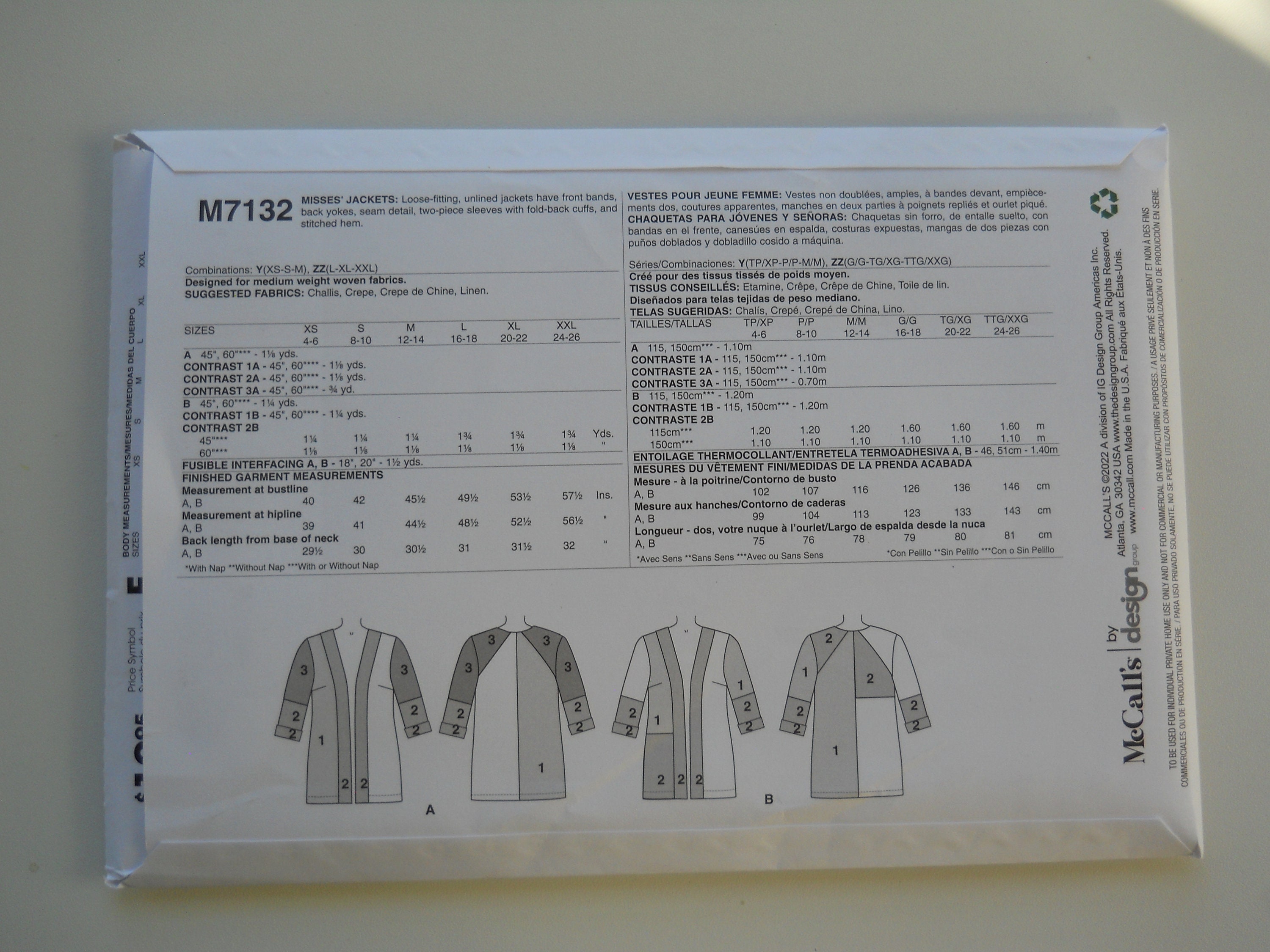 vintage whole pattern jacket セット Vintage McCalls Jacket & Skirt pattern #8769 Size 16 UNCut