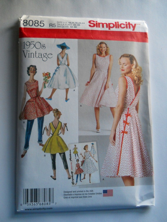 1950's Re-printed Dress Apron Simplicity 8085 H5 (6-14) or