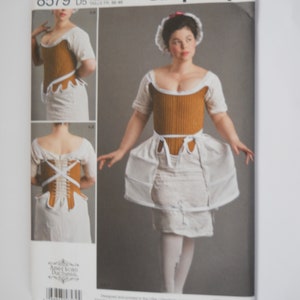 Historic Costume Cosplay Undergarments Simplicity 8579 D5 (4-12) OR R5 (14-22) Sewing Pattern for 18th Century Corset, Shift and Panniers