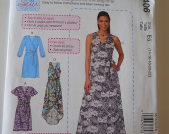 McCall's 6959 Paper Sewing Pattern Misses Size 6-22 Wrap Dress with Belt McCall's 6959 Paper Sewing Pattern Misses Size 6-22 Wrap Dress with Belt