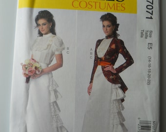 M7071 McCall's Sewing Pattern Costume Victorian Jacket Top Skirt Bridal 6-14