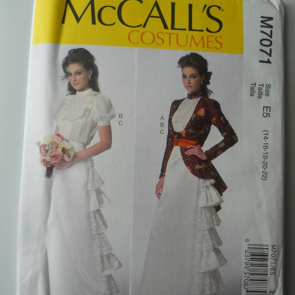 Lined Victorian Jacket, Blouse, Skirt McCall's M7071 E5 (14-22) New Pattern Costume, Faux Bustle Look, Ruffled Bodice, Shaped Peplum