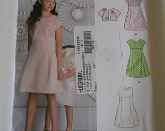 Flower Girl, Easter Dress & Bolero Jacket Simplicity 8217 HH (Sizes 3, 4, 5, 6) OR K5 (Sizes 7, 8, 10, 12, 14) Uncut Sewing Patterns