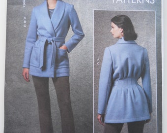 Kathryn Brenne Easy Wardrobe Vogue V1663 Y (4-14) or ZZ (16-26) New Sewing Pattern for Wrap Shawl Collar Jacket, Knit Tee & Pants