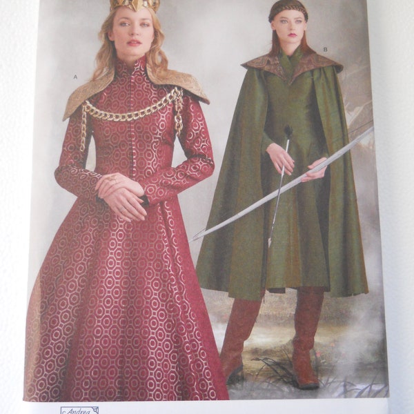 Renaissance Queen Archer Costume Simplicity 8768 H5 (6-14) OR R5 (14-22) Sewing Pattern for Medieval Royal Court, Woman Warrior Joan of Arc