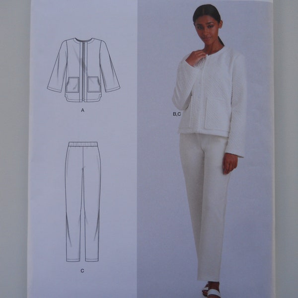Comfy AND Classy! Knit Wear Tunic Top, Jacket, Pants Simplicity S9228 H5 (6-14) or U5 (16-24) New Sewing Pattern, Button Front, Patch Pocket