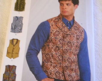 Easy Historic Style Men's Vest Simplicity S9457 AA (34-42) OR BB (44-52) Fall 2021 Sewing Pattern: Wedding, Formal, Prom, Costume, Western