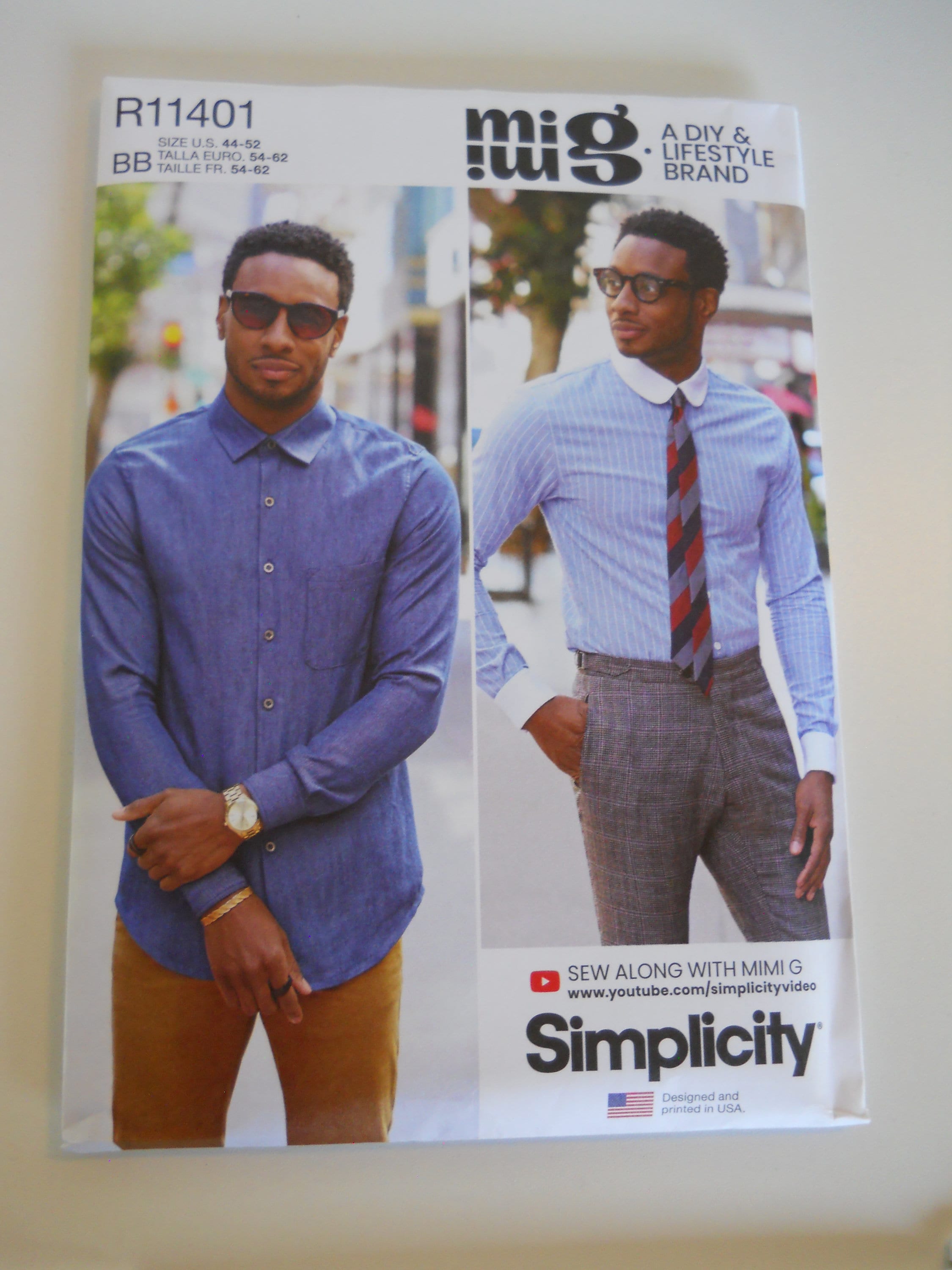 Mimi G Men's Fitted Shirt Simplicity S8427 or R11401 AA (34-42) or