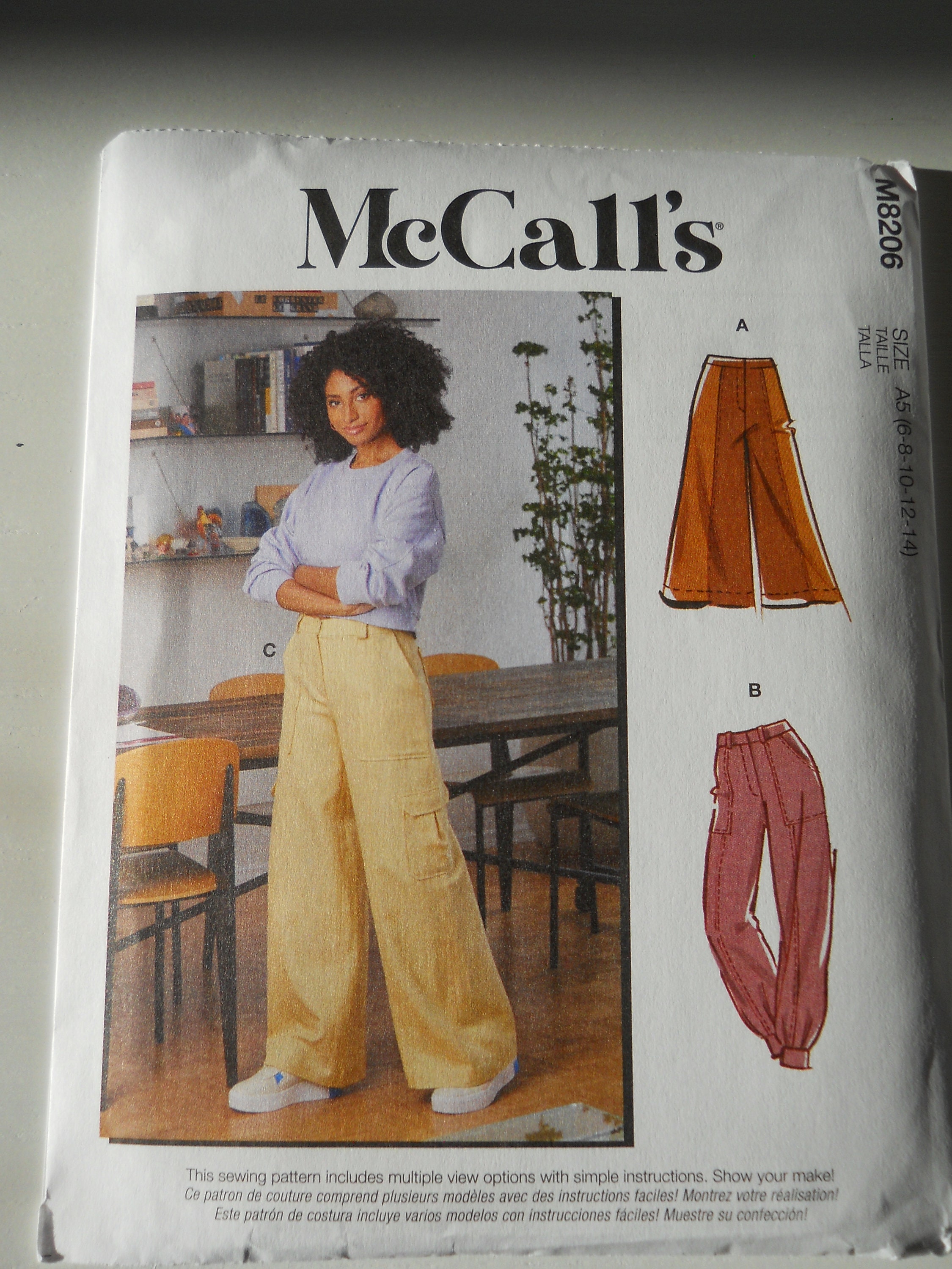 Sewing Pattern for Women's Pants, Wide Leg Pants, Cargo Pants, Carpenter  Pants, Mccalls 8206 11051, Size 6-14 and 16-24, Uncut FF 