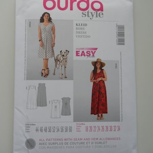 Super Easy Extended Size Dress Burda Style 7100 (18-34) New Sewing Pattern for Loose Fitting Sleeveless or Cap Sleeve Dress; Maternity?