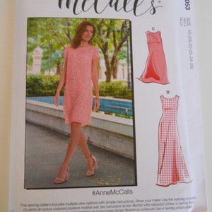 Easy Plus Sheath Dress Bust Adjustment McCall&#39;s M8053 K5 (8-16) or Y5 (18-26) Sewing Pattern Sleeveless or Short Sleeve Dress, Petite