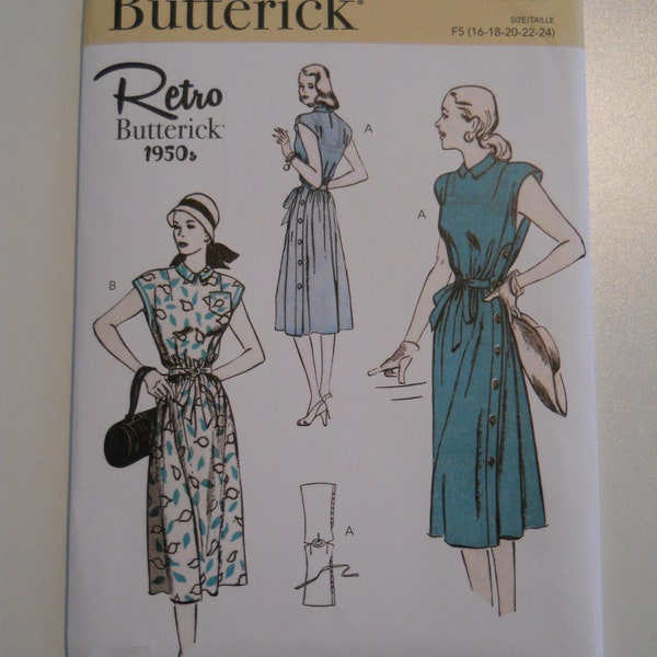 Reprinted 1950's Easy Dress Butterick B6889 A5 (6-14) or F5 (16-24) New Sewing Pattern, Historic, Easy Dressing, Adaptive, Side Button