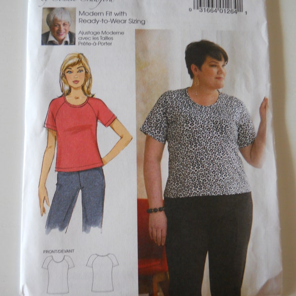 Connie Crawford Modern Fit Plus Raglan Top Butterick B6690 Mis (S-M-L-XL) New Sewing Pattern, Ready-to-Wear Sizing, Tee Shirt, T Shirt, Knit