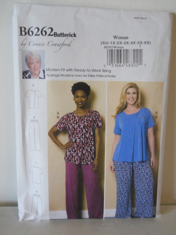 Connie Crawford Plus Pajama Butterick B6262 Miss XS-XL, Modern Fit