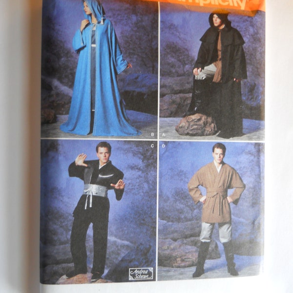 Unisex Robes and Tunic Simplicity 5840 A (XS-XL) Sewing Pattern Teen, Misses, Men Martial Arts, Serf, Wizard, Maiden, Renaissance Costume
