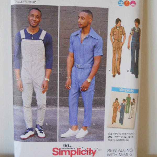 Men's Overall Coverall Mimi G Style Simplicity 8615 AA (34-42) OR BB (44-52) Sewing Pattern for Republished Vintage Men's Pattern