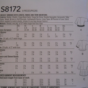 Asymmetric Hem Kimono-style Jacket Simplicity 8172 A (XXS-XXL) Sewing ...