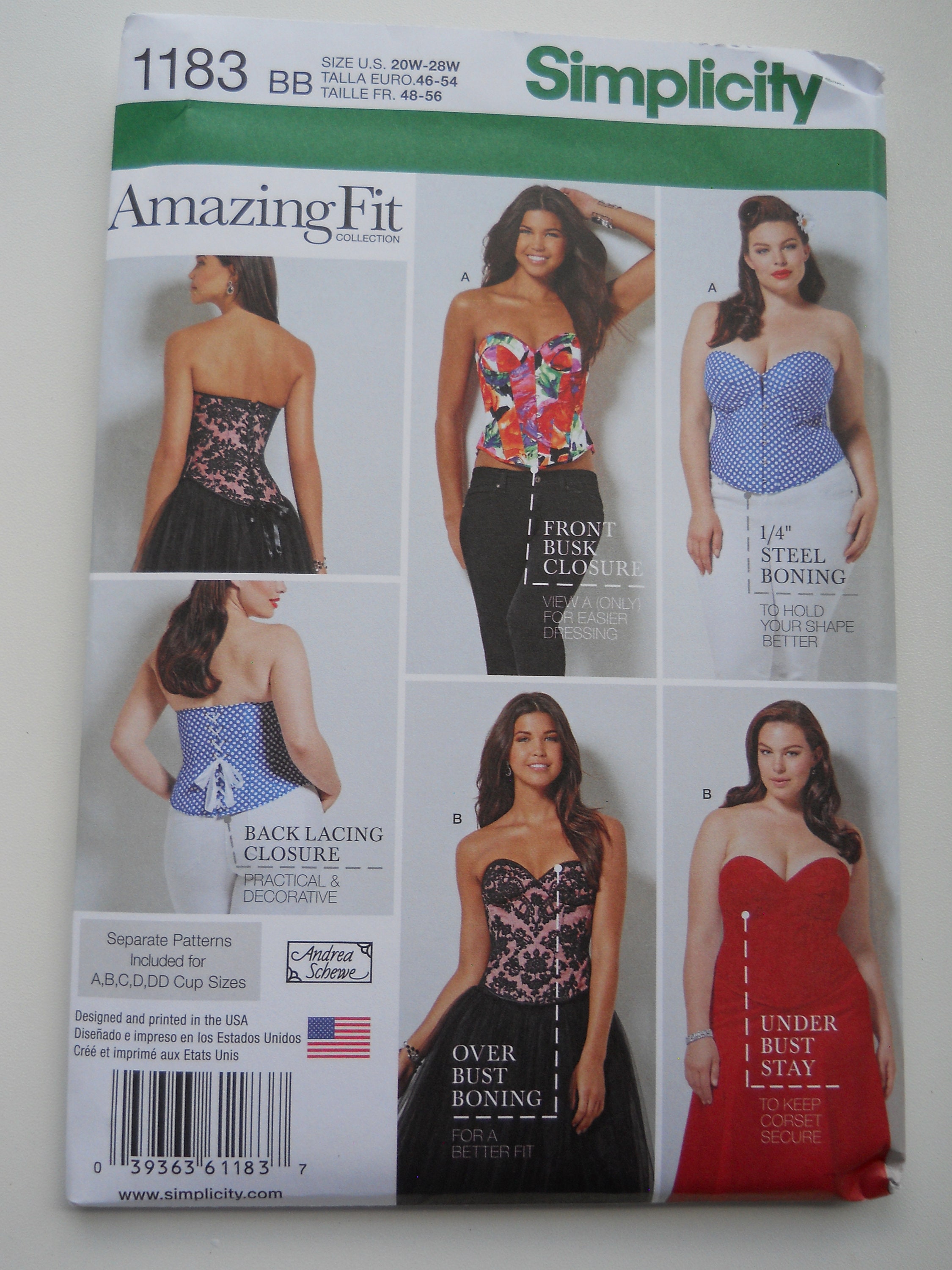 Andrea Schewe Amazing Fit Corsets Simplicity 1183 BB 20W-28W New Sewing  Pattern Prom, Homecoming, Wedding, Costume, Cosplay, Extended Size -   Israel