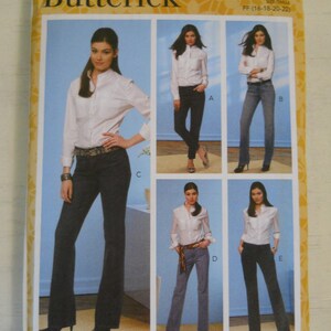 2020 Easy Misses Jeans Trousers Butterick B6800 A5 (6-8-10-12-14) OR FF (16-18-20-22) Sewing Pattern Slacks, Jeans 5 Styles, Natural Waist