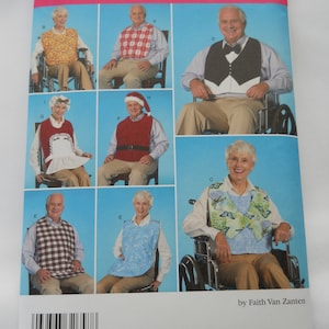 Adult Clothing Protectors Simplicity 2687 Sewing Pattern for Christmas, Faux Shirt Vest & Bowtie, Assisted Living, Nursing Home, Stroke, Bib