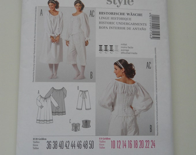 Historic Undergarments Burda 7156 (10-24) New Sewing Pattern for Misses ...